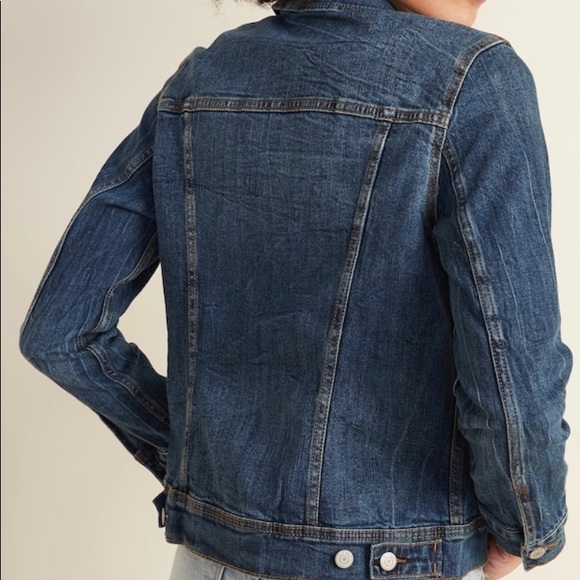 Old Navy Dark Blue Denim Jean Jacket - Picture 2 of 8